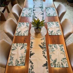 Bright and airy Eucalyptus Table Runner and Placemat Set
